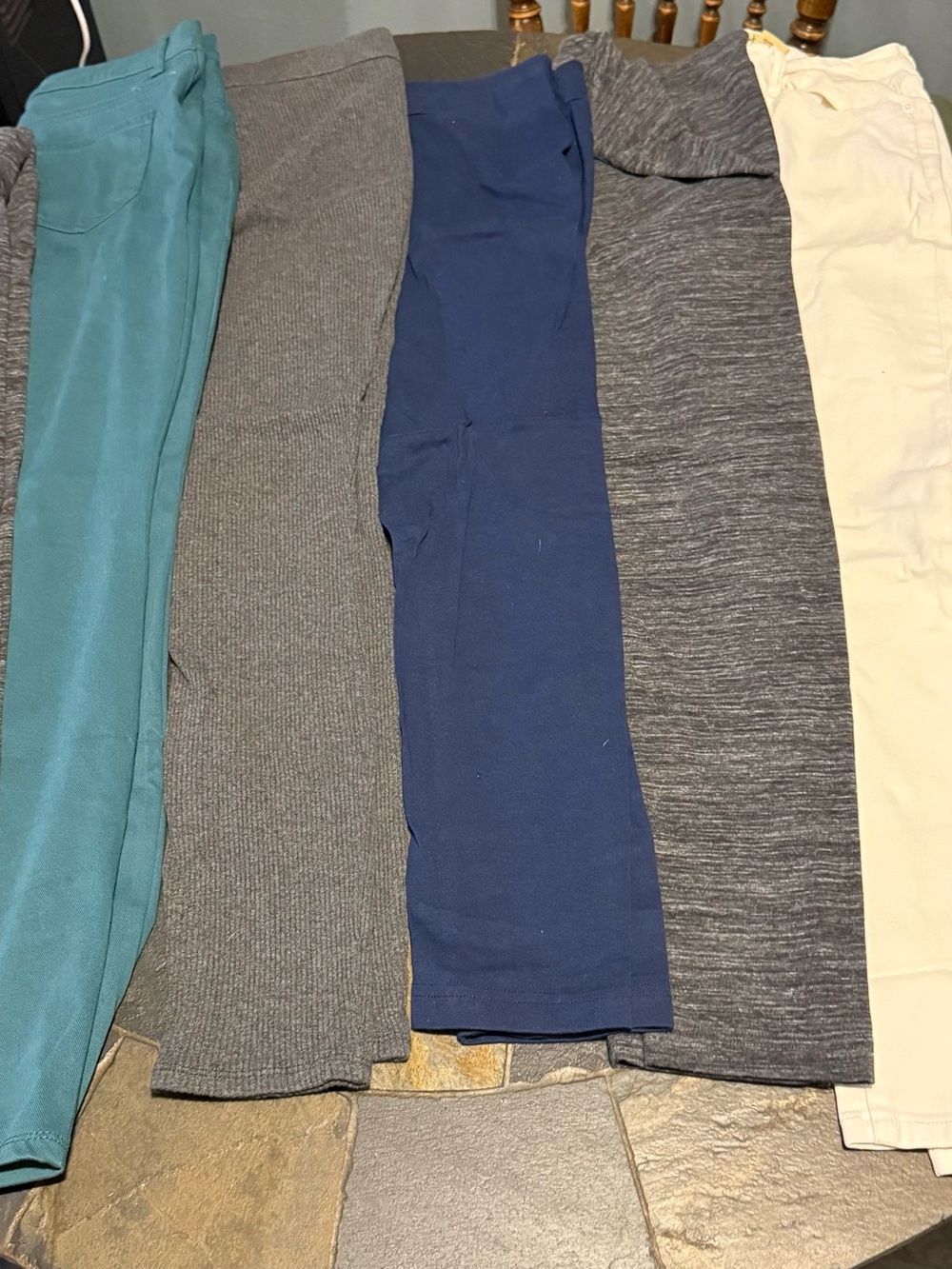 Time and Tru Leggings Bundle in Teal, Gray, Navy, Charcoal, Cream